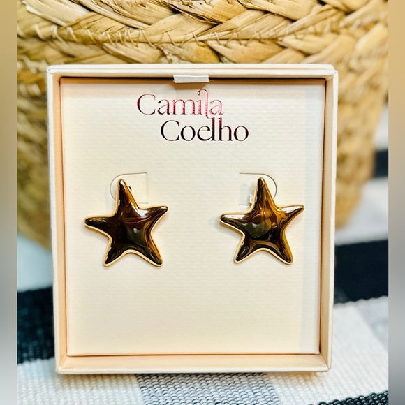 ✨ Camila Coelho Bronze Star Statement Earrings | NWT - Picture 2 of 2